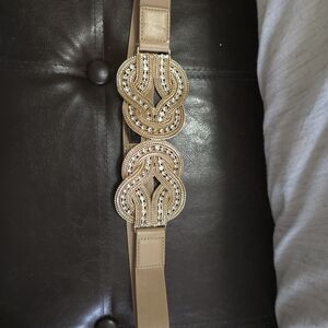 BCBG Gold and Tan Women's Belt